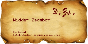 Widder Zsombor névjegykártya